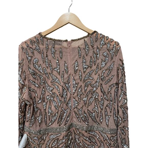 MAC DUGGAL EMBELLISHED ILLUSION SHEATH DRESS 5521 SIZE 16 - Picture 11 of 12